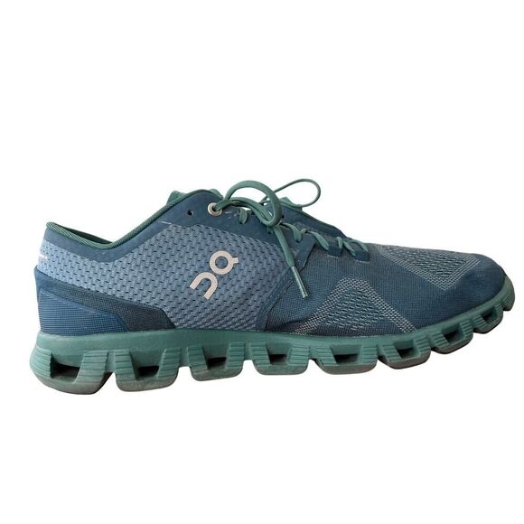 ON CLOUD X Running Shoes Men’s Storm Tide Blue Green Size 12.5 - Picture 8 of 13